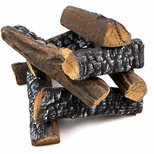 Load image into Gallery viewer, Barton Fireplace Decoration 10 Piece of Petite Ceramic Wood Fireplace Log Gas Vented Insert Realistic Logs Accessories