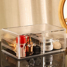 Load image into Gallery viewer, Cq acrylic Clear Makeup Organizer And Storage With Lid Stackable X Large Waterproof Dustproof Skin Care Cosmetic Display Case With 6 Drawers For Beauty Skincare Product Organizing,Set of 3