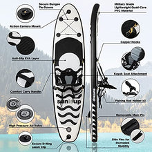 Load image into Gallery viewer, SUNISUP SUP Inflatable Paddle Board, 10.6’ x 30” x 6", Non-Slip Stand Up Deck with Detachable Kayak Seat, Fishing Rod Mount, Paddleboard Accessories with Air Pump, Bag, Ankle Leash, Go Pro Mount