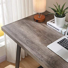 Load image into Gallery viewer, BON AUGURE Rustic Wood Computer Desk, Industrial PC Writing Desk, Vintage Study Table for Home Office Workstation (55 inch, Grey Oak)