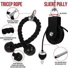 Load image into Gallery viewer, YaNovate Fitness LAT and Lift Pulley System with Loading Pin, Tricep Strap Rope, Cable Rope for Muscle Strength, Home Workout Gym Equipment Machine for Pull Downs, Biceps Curl, Forearm, Shoulder