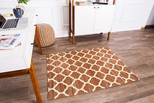 Load image into Gallery viewer, Anji Mountain Chair Mat Rug'd Collection, 1/4" Thick - For Low Pile Carpets & Hard Surfaces, Nizwa , Brown and Ivory Trellis