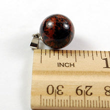Load image into Gallery viewer, Steampunkers USA Celestial Collection - 14mm Moon Sphere Ball Mahogany Obsidian Brown Black - 20-22 Inch Adjustable Black Cord – Crystal Gemstone Collectibles Carved Necklace Handmade Charm