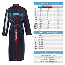 Load image into Gallery viewer, Alexander Del Rossa Men's Lightweight Satin Robe, Long Kimono, XL Midnight Blue (A0720MBLXL)