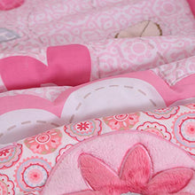 Load image into Gallery viewer, Wowelife Flower Crib Bedding Set Pink Birds Playing 7 Piece Baby Crib Sets with 4 Bumper Pads(Pink-7 Piece)