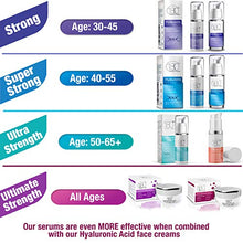 Load image into Gallery viewer, Hyaluronic Acid Anti Aging Serum w. Peptide Booster + Vitamin C - Ultra Strength for Ages 50+ - Restore and Prevent Wrinkles & Fine Lines - Intensive Face Neck & Eye Serum - 180 Cosmetics