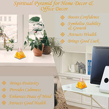Load image into Gallery viewer, Orgone Pyramid | Citrine Orgonite Pyramid for Wisdom, Wealth & Success | Healing Crystal Gemstone Pyramid | Orgone Pyramid Crystal - Handmade In India