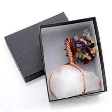 Load image into Gallery viewer, Top Plaza Chakra Healing Crystals Copper Money Tree Wrapped On Natural Rose Quartz Base Feng Shui Luck Figurine