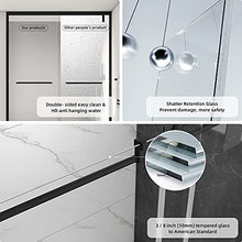 Load image into Gallery viewer, FEKEWIO Soft Close Single Sliding Shower Door, 56-60" x 76" Inch Frameless Walk-in Bathroom Shower Doors, Clear Tempered Glass 3/8" Shower Enclosure SS09 (Matte Black)