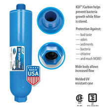 Load image into Gallery viewer, Camco 40042 TastePURE Inline RV Water Filter – Greatly Reduces Bad Taste, Odors, Chlorine and Sediment in Drinking Water – 4-Pack , blue