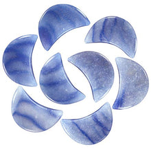Load image into Gallery viewer, rockcloud Pack of 4 Healing Crystals Moon Shape Worry Stones Pocket Stone Hand Carved Ornamant Home Decoration, Blue Aventurine