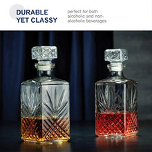 Load image into Gallery viewer, Paksh Novelty 7-Piece Italian Crafted Glass Decanter & Whisky Glasses Set, Elegant Whiskey Decanter with Ornate Stopper and 6 Exquisite Cocktail Glasses