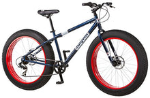 Load image into Gallery viewer, Mongoose Dolomite Fat Tire Mountain Bike, Featuring 17-Inch/Medium High-Tensile Steel Frame, 7-Speed Shimano Drivetrain, Mechanical Disc Brakes, and 26-Inch Wheels, Navy Blue