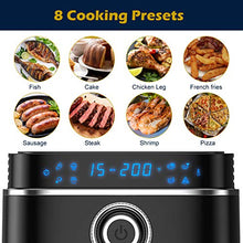Load image into Gallery viewer, LC POWER Air Fryer,Large Electric Hot Air Fryers Oven Oilless Cooker(Recipe book),Bake Roast Reheat Deep Fryer,LED Digital Touch Screen,8 Cooking Presets,Nonstick Square Frying Pot with Preheat & Shake Reminder,Auto Shut-off and Memory Function,1500W,4.0