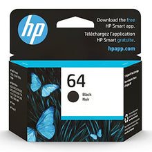 Load image into Gallery viewer, HP 64 Black Ink Cartridge | Works with HP ENVY Inspire 7950e; ENVY Photo 6200, 7100, 7800; Tango Series | Eligible for Instant Ink | N9J90AN