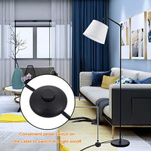 Load image into Gallery viewer, Arc Floor Lamp, LED Floor Lamp with Hanging White Lamp Shade, Modern Standing Lamp with Foot Switch, E26 Lamp Base, Corner Lamps Tall Pole Light for Office Bedroom Living Room Reading