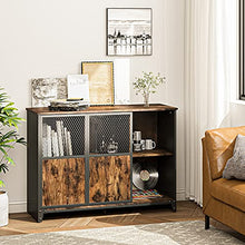 Load image into Gallery viewer, Bestier Home bar Cabinet | Sliding Mesh Door Barn Liquor Cabinet | Home bar Furniture | Kitchen Storage Cabinet & Adjustable Sheleves Glass Wine Rack
