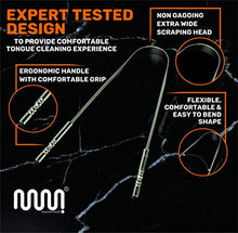 Load image into Gallery viewer, 4 Pack Metal Tongue Scraper, Medical Grade 100% Stainless Steel Tounge Scraper Cleaner for Oral Care, Easy to Use Tongue Cleaner for Hygiene, Bad Breath Treatment for Adults & Kids