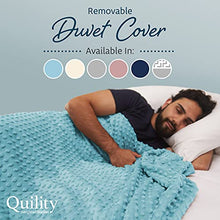 Load image into Gallery viewer, Quility Weighted Blanket with Soft Cover - 30 lbs King Size Heavy Blanket for Adults - Heating & Cooling, Machine Washable - (86" X 92") (Dark Grey and White Pattern)