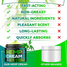 Load image into Gallery viewer, (2 Pack) Hemp Cream for Joint, Back, Knees, Neck, Elbows - Made in The USA - High Strength Hemp Oil Extract with Msm, Arnica, Turmeric, 4 oz Total