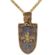 Load image into Gallery viewer, Asoodehdelan Gold Pt Cyrus The Great Farvahar Necklace Chain Iranian Persian Faravahar Gift (24" Gold Chain)