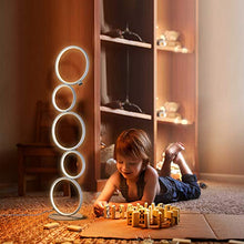 Load image into Gallery viewer, LED Floor Lamp Modern Ring Style for Bedroom Living Room Kids Room Study Room Standing 39 Inches Tall, 3 Brightness Levels Dimable with Touch Switch 1600 Lumens 3000K Warm White 24W Class A Energy