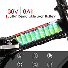 Load image into Gallery viewer, ANCHEER Folding Electric Bike Ebike, 20'' Electric Bicycle with 36V 8Ah Removable Lithium-Ion Battery, 250W Motor and Professional 7 Speed Gear