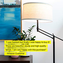 Load image into Gallery viewer, Brightech Ava Industrial Floor Lamp - Standing Lamp for Bedroom That Matches Your Farmhouse, Rustic Style - Height Adjustable,Tall Pole Lamp for Living Room Lighting - Elegant Light for Office