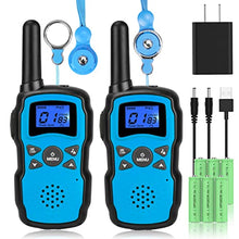 Load image into Gallery viewer, Wishouse 2 Rechargeable Walkie Talkie for Kids with Charger Battery,Family Walky Talky for Adult Cruise Ship, Outdoor Camping Hiking Fun Toys Birthday Xmas Gift for Girls Boys Blue