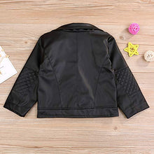 Load image into Gallery viewer, Clearance Sale Toddler Boys Girls Motorcycle Faux Leather Jackets Coat Winter Outwear for 1-5Y (Black, 5T)