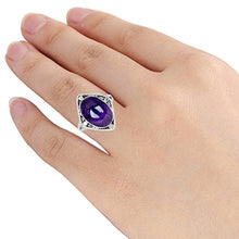 Load image into Gallery viewer, Orchid Jewelry 5.19 CTW Natural 14X10MM Oval Purple Amethyst 925 Sterling Silver Wedding Ring For Women – A February Birthstone Gemstone-A Unique Design Perfect As An Engagement Ring For Ladies