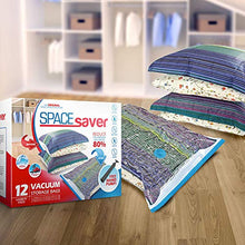 Load image into Gallery viewer, Spacesaver Premium Vacuum Storage Bags (3 x Small, 3 x Medium, 3 x Large, 3 x Jumbo) (80% More Storage Than Leading Brands) Free Hand Pump for Travel! (Variety 12 Pack)