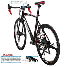 Load image into Gallery viewer, Eurobike Road Bikes EURXC550 21 Speed 54 cm Frame Road Bicycle 700C 3-Spoke Wheels Dual Disc Brake Bike Blackwhite