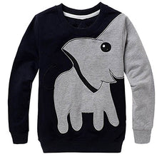 Load image into Gallery viewer, CM-Kid Little Boys' Elephant Long Sleeve T-shirt Cartoon Head Sweatshirt, Black, 3T