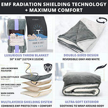 Load image into Gallery viewer, Mission Darkness TitanRF Radiation Shielding Throw Blanket - 50" x 60" (127cm x 152cm) Ultra-Soft Reversible Gray and White Design with EMF Radiation Protection