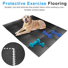 Load image into Gallery viewer, StillCool Puzzle Exercise Floor Mat, EVA Interlocking Foam Tiles Exercise Equipment Mat with Border - for Gyms, Yoga, Outdoor, Kids (E. 20 Square Feet (20 Tiles) - Black)