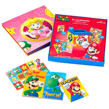 Load image into Gallery viewer, Hallmark Valentines Day Cards for Kids and Mailbox for Classroom Exchange, Super Mario Bros (1 Box, 32 Valentine Cards, 35 Stickers, 1 Teacher Card)