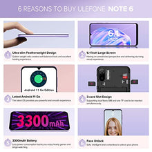 Load image into Gallery viewer, Latest Android 11 Phone, Ulefone Note 6 Unlocked Smartphone, 6.1” HD+ Full Screen, Quad-core 1GB+32GB Mobile Phone, 3300mAh Battery, Face Unlock, AI Camera 5MP+2MP Cell Phones- Purple