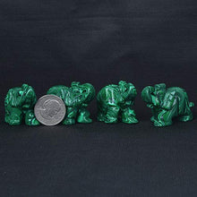 Load image into Gallery viewer, Justinstones Synthetic Malachite Carved Elephant Crystal Animal Totem Spirit Stone Figurine 2 inch