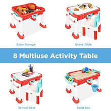 Load image into Gallery viewer, Best Choice Products Kids 8-in-1 Activity Table, Mobile, Collapsible Building Block Station for Toddlers, Indoor & Outdoor with Small & Large Block Compatibility, Dry Erase Easel, Storage, Sandbox