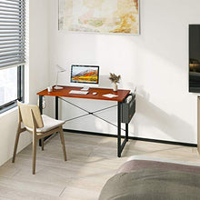 Load image into Gallery viewer, ODK Computer Writing Desk 39 inch, Sturdy Home Office Table, Work Desk with A Storage Bag and Headphone Hook, Teak
