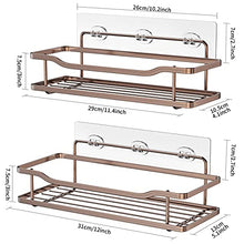 Load image into Gallery viewer, OMAIRA Shower Caddy Shower Organizer Shower Shelf, Adhesive No Drilling Stainless Steel Rustproof Rack, 2 Pack, Bronze