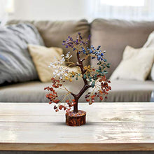 Load image into Gallery viewer, ZAICUS Seven Chakra Gemstone Feng Shui Bonsai Money Tree for Crystal Healing Energy Generator Spiritual Chakra Home Office Interior Decor Ideal Gift 10-12 Inch
