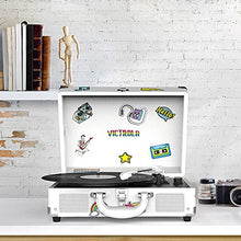 Load image into Gallery viewer, Victrola VSC-400SB-CNV Bluetooth Suitcase Turntable Canvas - Stickers (White)