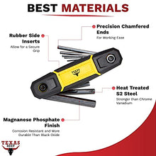 Load image into Gallery viewer, Texas Best Folding Metric and SAE Hex Keys | Metric and SAE Allen Wrench Set | Durable Construction | Heat Treatment S2 Finish | New Design | 2 Pack