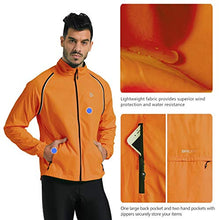 Load image into Gallery viewer, BALEAF Men's Cycling Jacket Windbreaker Running Vest Windproof Water-Resistant Coat High Visibility Lightweight Orange Size M