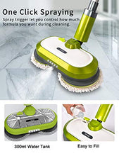 Load image into Gallery viewer, Cordless Electric Mop, Electric Spin Mop with LED Headlight and Water Spray, Up to 60 mins Powerful Floor Cleaner with 300ml Water Tank, Polisher for Hardwood, Tile Floors, Quiet Cleaning & Waxing