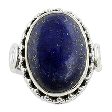 Load image into Gallery viewer, NOVICA Lapis Lazuli .925 Sterling Silver Handcrafted Cocktail Ring, Majestic Blue'