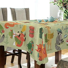 Load image into Gallery viewer, ALAZA Camping Animals Jungle Fox Bear Rabbit Tablecolth Table Cover for Party Dining Room Kitchen Decor,54 X 72,Stain and Wrinkle Resistant Washable Rectangle Table Cloth