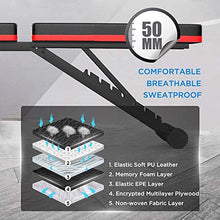 Load image into Gallery viewer, Yoleo Adjustable Weight Bench - Utility Weight Benches for Full Body Workout, Foldable Flat/Incline/Decline FID Bench Press for Home Gym